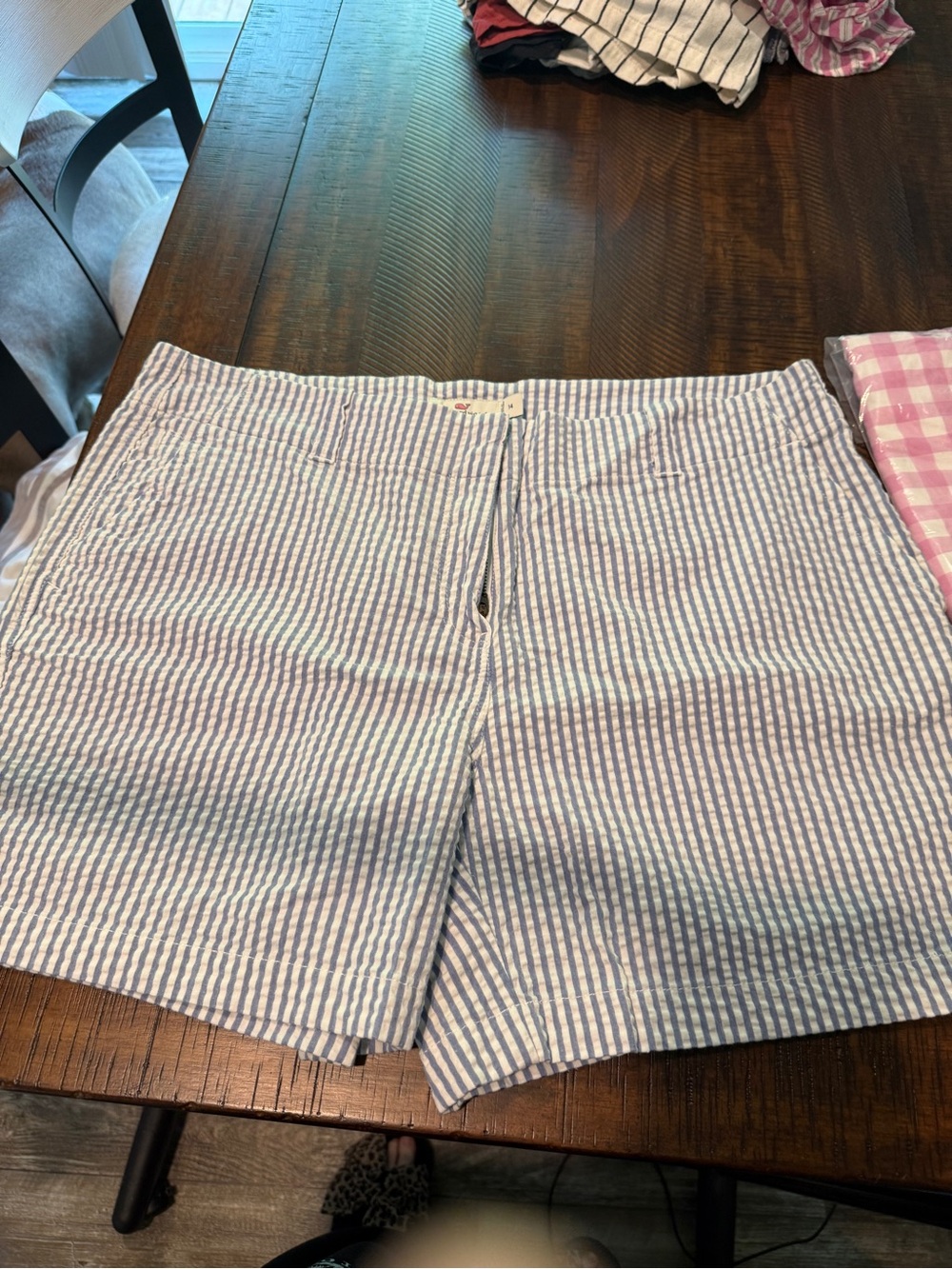Vineyard Vines Blue and White Striped Seersucker Bermuda Shorts